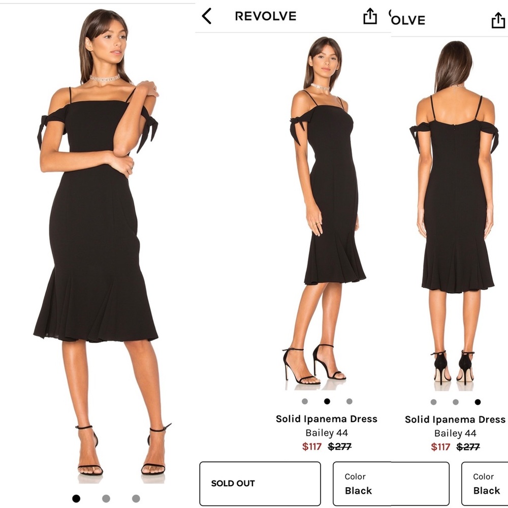 NWOT Bailey 44 mermaid midi black dress